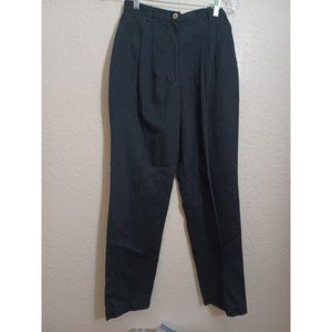 Van Heusen Womens NWT 100% Cotton Pants 6 Black Casual Classics straight Leg